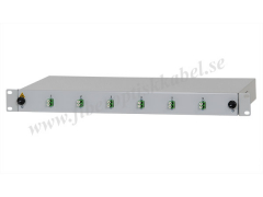 Fiberoptisk 19-tums patchpanel - 6 LC/APC duplex OS2-anslutningar