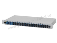 Fiberoptisk 19-tums patchpanel - 24 SC duplex OS2-anslutningar