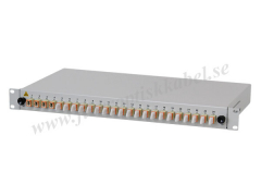 Fiberoptisk 19-tums patchpanel - 24 E2000 multimode anslutningar