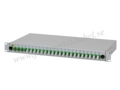 Fiberoptisk 19-tums patchpanel - 24 E2000/APC single mode anslutningar